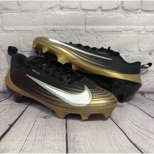 Nike Vapor Speed 3 Black‎ Gold Football Cleats FB3303-003 Men's Size 8.5 NEW